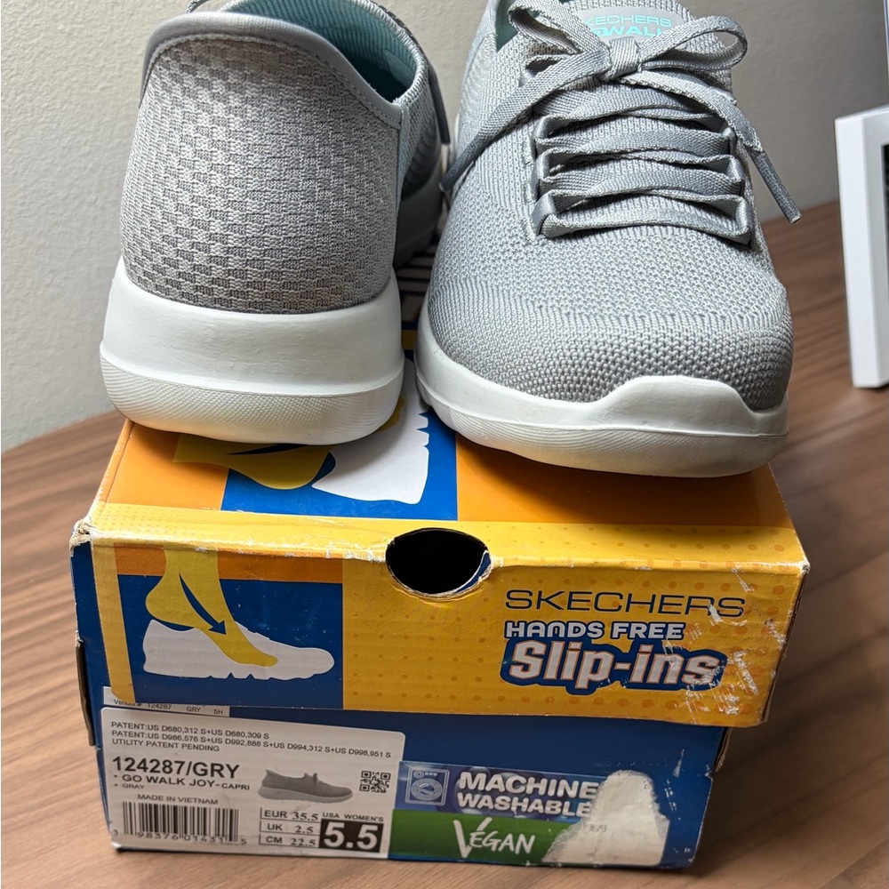 Skechers Go Walk Joy Capri Slip-Ins Gray Women’s 5.5 Hands Free Comfort Shoes - Picture 5 of 9